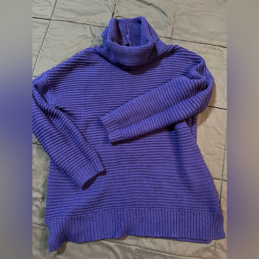 Blue knitted sweater